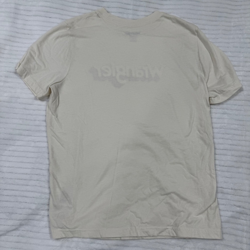 Wrangler Womens Graphic T-Shirt Cream Rainbow Shadow Logo Crewneck Small - Picture 10 of 10